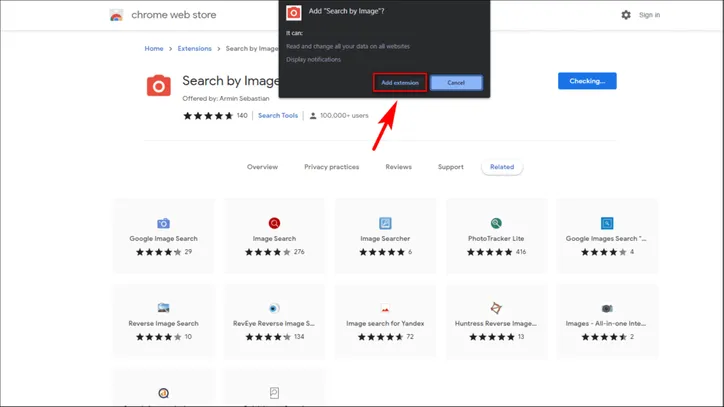 Phương pháp 2: Sử dụng tiện ích mở rộng Search by Image tắt tính năng Tìm kiếm hình ảnh Google Lens trong Chrome
