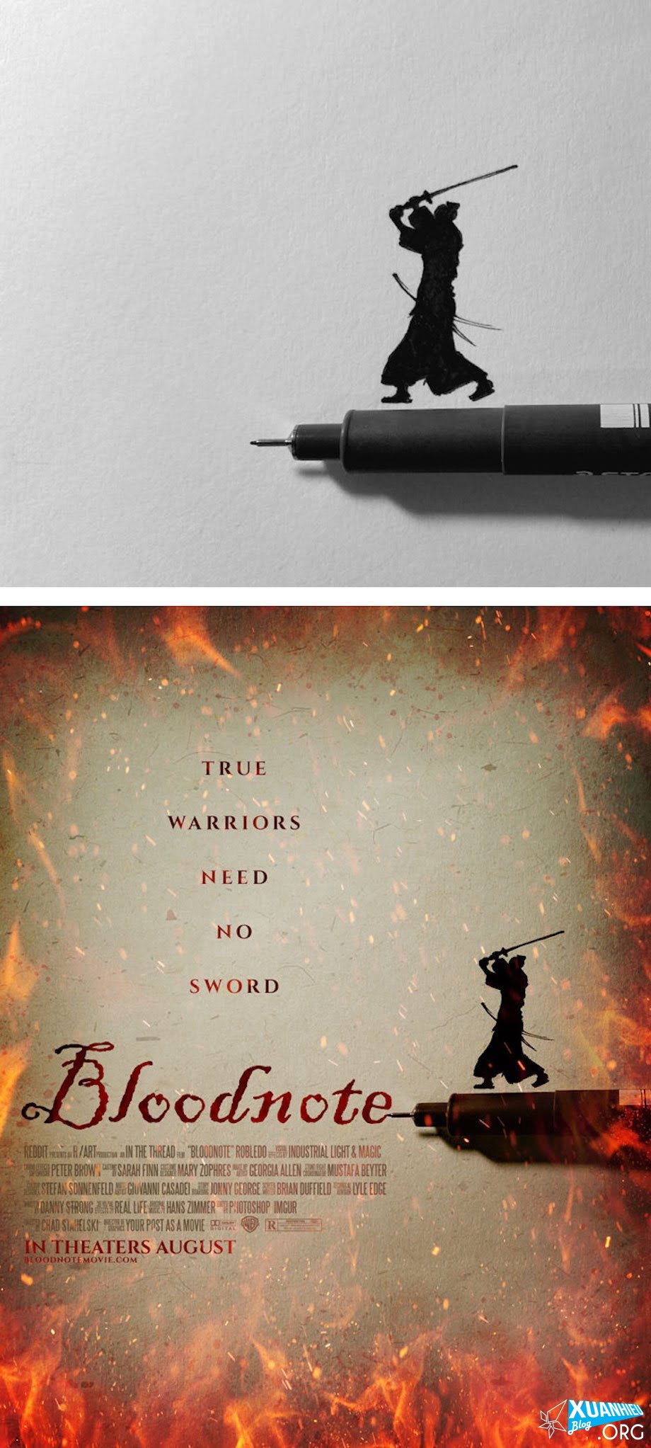 Võ sĩ đạo thực thụ không cần dùng đến đao kiếm, chỉ cần ngòi bút là đã có thể chứng tỏ sức mạnh