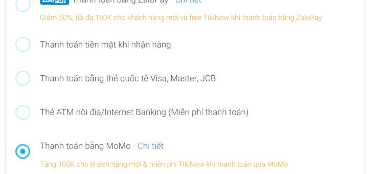 Hướng dẫn thanh toán bằng ví điện tử Momo để nhận ưu đãi 200k trên Tiki thanh toan zalo pay 720x340 - Hướng dẫn thanh toán bằng ví điện tử Momo để nhận ưu đãi 200k trên Tiki