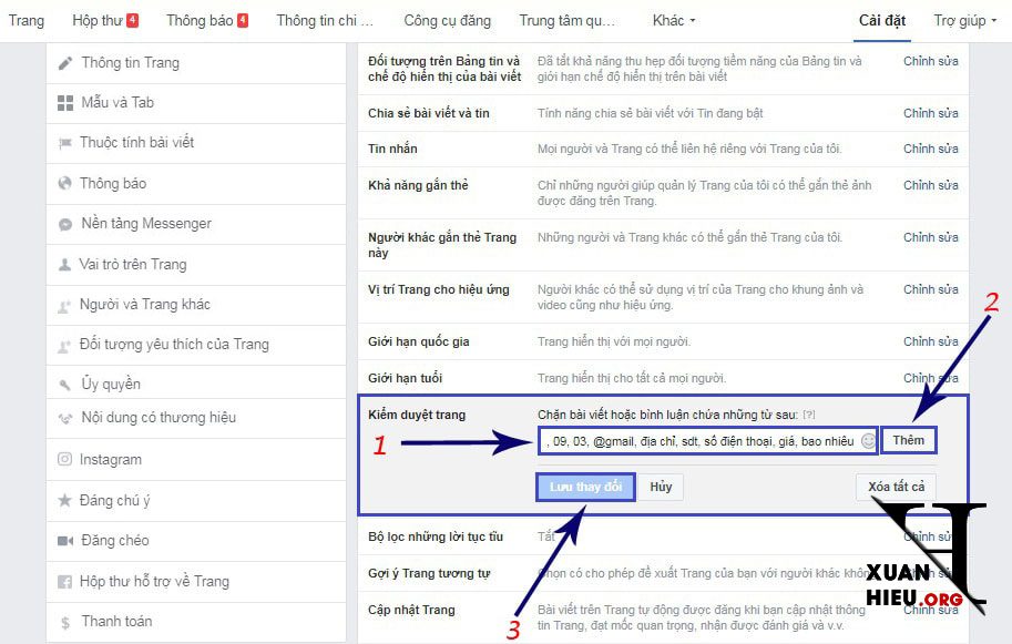 an comment facebook page xuanhieu 1 - Cách Ẩn Comment trên Fanpage Facebook Page mới nhất 2019