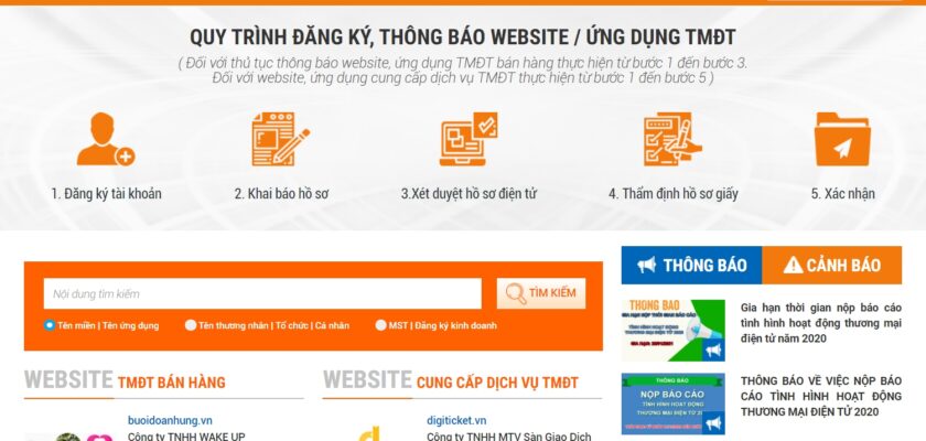 Dang Ky Website Thuong Mai Dien Tu Online Gov
