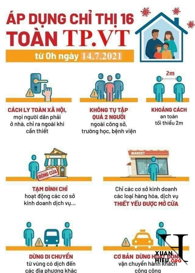 xuanhieu.org ap dung chi thi 16 thanh pho vung tau - Áp dụng giãn cách xã hội toàn thành phố Vũng Tàu theo chỉ thị 16