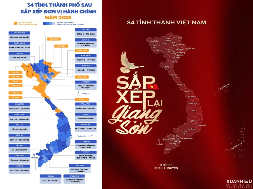 Bản đồ & Danh sách 34 tỉnh thành sáp nhập: Thông tin chính thức và các câu hỏi cần biết