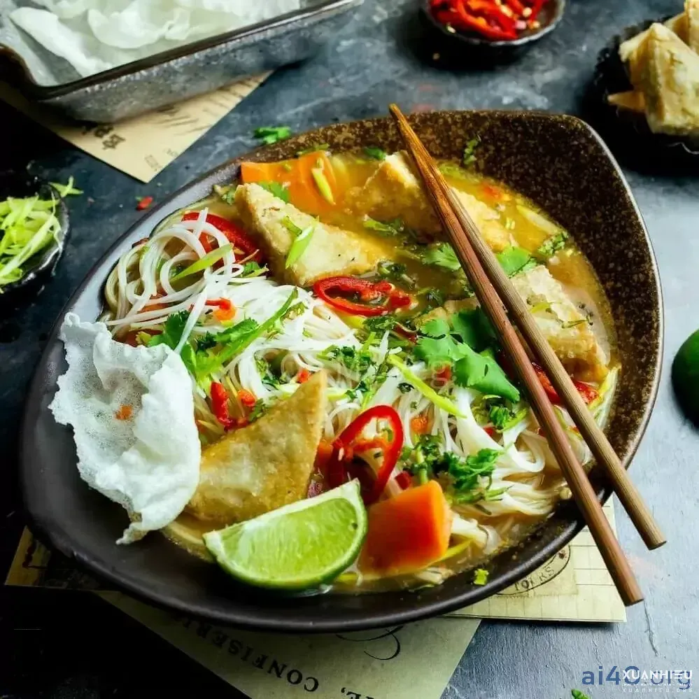 Tom Yum chay phiên bản mì: Khám phá hương vị Thái tại nhà!